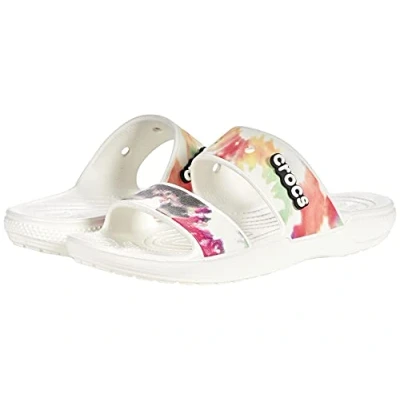 Afbeelding van Crocs Unisex Classic Tie dye Graphic Sandaal verstopping, wit multi, 42/43 EU