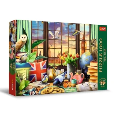 Afbeelding van Trefl Premium Plus Quality Puzzle Tea Time: Alles wat Brits is 1000 stukjes, Serie geschilderde nostalgische afbeeldingen, Perfect passende elementen, voor volwassenen en kinderen vanaf 12 jaar