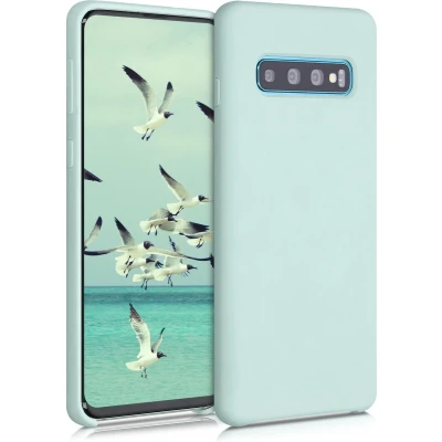 Afbeelding van kwmobile telefoonhoesje geschikt voor Samsung Galaxy S10 Hoesje met siliconen coating Smartphone case in cool mint