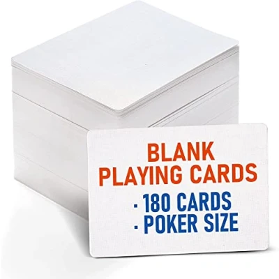 Afbeelding van LotFancy 180 stuks witte blanco kaarten pokerformaat 6,3 * 8,8 cm voor doe het zelf, woordenschatkaarten, berichtenkaart, zelf cadeaukaart, spel of wenskaarten, matte coating