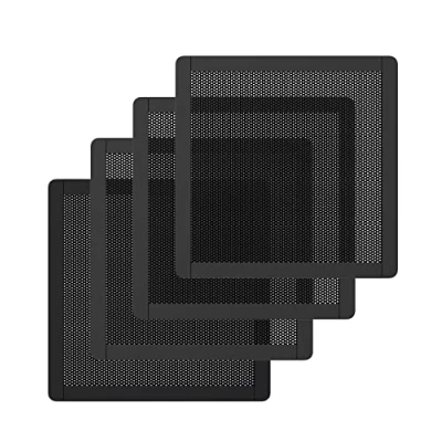 Afbeelding van MoKo [4 Pack] Magnetic Computer Dust Filter, 0.5mm Mesh PC Cooler Fan Filter Dustproof PVC Cover Grills 140 x 140mm Black