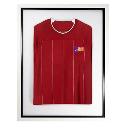 Afbeelding van Vivarti DIY volwassen standaard sportshirt display frame 60 x 80 cm wit frame, zwart binnenframe, witte rugkaart