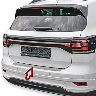 Afbeelding van Bumperbescherming roestvrij staal, chroom, compatibel met VW T Cross BJ vanaf 2018 schuine rand premium kwaliteit van RECAMBO
