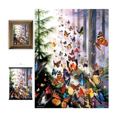 Afbeelding van 3D LiveLife Lenticulaire Kunstafdrukken aan de muur Vlinder Bos van Deluxebase. Niet ingelijste Wildleven Poster. Origineel kunstwerk onder licentie bekende kunstenaar David Penfound