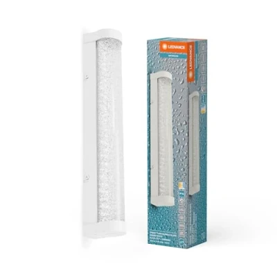 Afbeelding van LEDVANCE ORBIS Tube Spiegel /Wandleuchte mit LED, weiß, Glas Blaseneffekt, 9W, 900lm, dimmbar, 3000/4000K über Wandschalter einstellbar, 40cm Durchmesser, IP44 Schutz vor Fremdkörpern/Spritzwasser