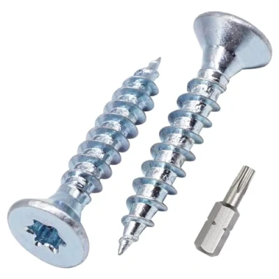 Afbeelding van SKIR&#039;CO (50 stuks) verzinkte stalen houtschroeven 5,0 x 30 mm, torxkop, verzonken kop, spaanplaatschroeven, volledige schroefdraad