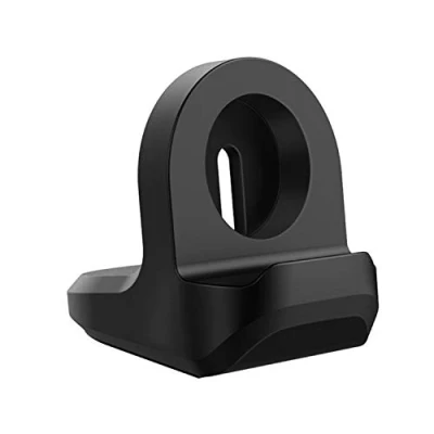 Afbeelding van MoKo Charger Stand Compatible with Samsung Galaxy Watch 4, 4 Classic/3 41mm,45mm/Active,Active 2 40mm 44mm, Silicone Charging Non Slip Base Dock Station Holder Bracket Black