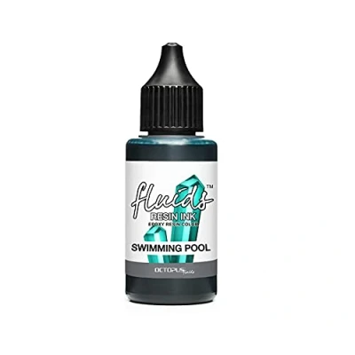 Afbeelding van Octopus Fluids resin Ink SWIMMING POOL, alcoholinkt voor het kleuren van epoxyhars en UV hars, Alcohol for Epoxy and Resin, color 30 ml, turquoise