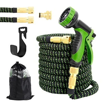 Afbeelding van Uten flexibele tuinslang, 15 m, rekbare waterslang, 3 voudige latexkern met 10 functies, sproeiknop, slang voor huisdieren, tuin, auto wassen