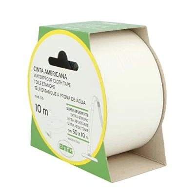 Afbeelding van Amig Wit Amerikaans plakband, mod. 516, extra sterk en waterdicht, voor binnen buiten, perfect doe het zelf reparaties, afmetingen: 10 m x 50 mm