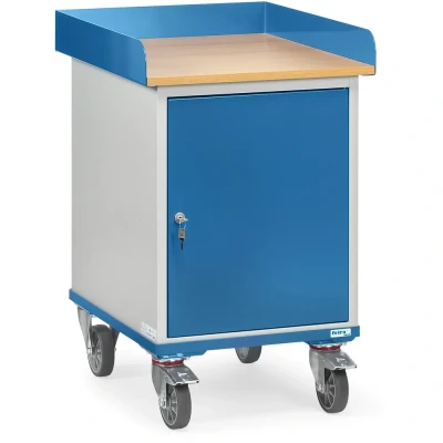 Afbeelding van fetra 2445 Tafel en kabinetwagen Staal Poedercoating Laadvermogen (max.): 150 kg Stralend blauw (RAL 5007)