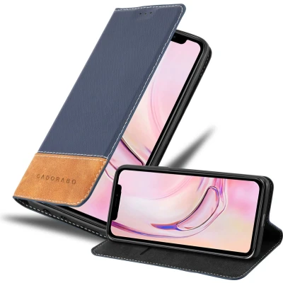 Afbeelding van Cadorabo Hoesje geschikt voor Apple iPhone 13 PRO in DONKERBLAUW BRUIN Beschermhoes met magnetische sluiting, standfunctie en kaartvakje Book Case Cover Etui