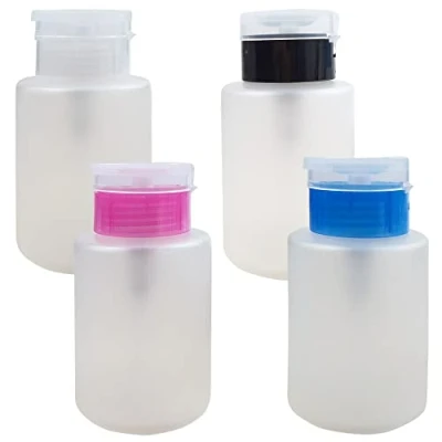 Afbeelding van Dispenser pompfles, 4 stuks, 150 ml, nagellakverwijderaar, fles, transparant, drukdispenser, lege plastic vloeibare flessen, container, reisfles voor remover, nagellakverwijderaar