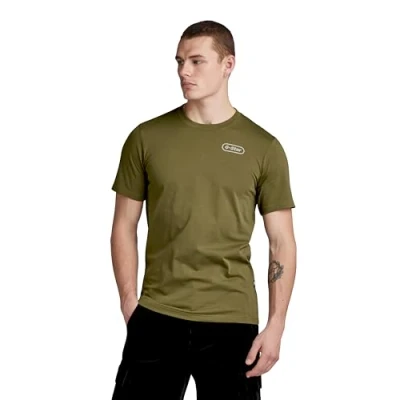 Afbeelding van G STAR RAW Heren Back Size Slim R T shirt, groen (Dark Olive D23906 336 c744), XL