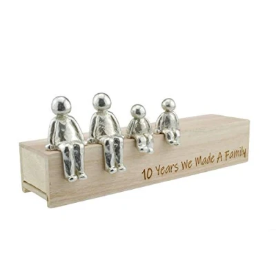 Afbeelding van Pirantin 10e verjaardag idee 10 jaar hebben we een gezin gemaakt 100% tin Kies uw gezinscombinatie (2 kinderen)