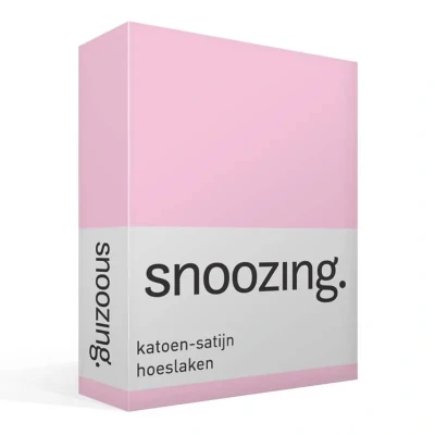 Afbeelding van Snoozing Katoen satijn Hoeslaken Eenpersoons 100x200 cm Roze