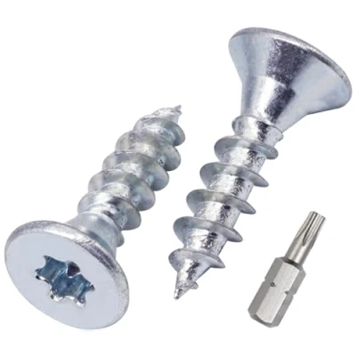 Afbeelding van SKIR&#039;CO (50 stuks) verzinkte stalen houtschroeven 5,0 x 20 mm, torxkop, verzonken kop, spaanplaatschroeven, volledige schroefdraad