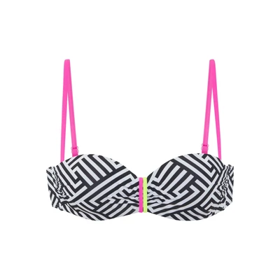 Afbeelding van BUFFALO Bikinitop neongeel / pink zwart wit