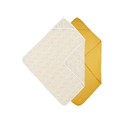 Afbeelding van Meyco badcape set van 2 Basic jersey Cheetah Honey Gold