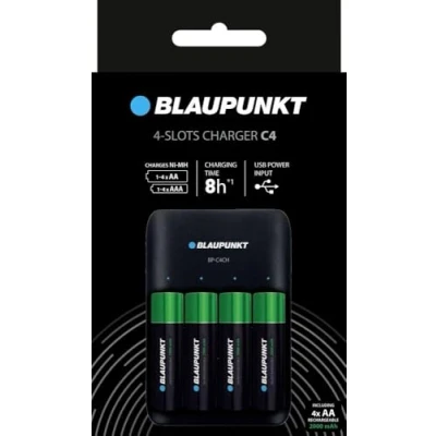Afbeelding van Blaupunkt Standaard oplader voor 1 4 Ni MH accu&#039;s, 8 10 uur oplaadtijd, inclusief AA accu&#039;s