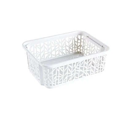 Afbeelding van BranQ Home Essential Universele multifunctionele opbergmand in bamboe design, BPA vrij kunststof, maat S 2,5 liter, 1 stuk, crème
