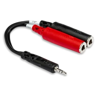 Afbeelding van Hosa YMP 137, Stereo Breakout, 3,5 mm TRS naar Dual 1/4 in TSF