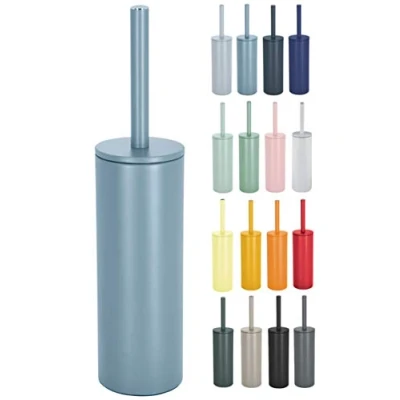 Afbeelding van Spirella Luxe Toiletborstel in houder Cannes lichtblauw metaal 40 x 9 cm met binnenbak Toiletborstels