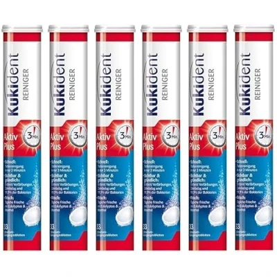 Afbeelding van Kukident beetreiniger Aktiv Plus 6x33 tabs voor derden.