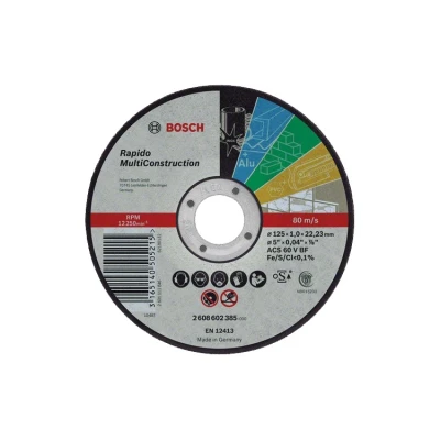 Afbeelding van Bosch Accessoires Doorslijpschijf recht Rapido Multi Construction ACS 46 V BF, 125 mm, 22,23 1,6 mm 1 stuks 2608602383