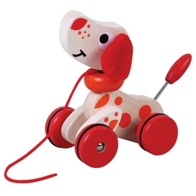 Afbeelding van Simply For Kids Houten Trekpuppy Rood/Wit