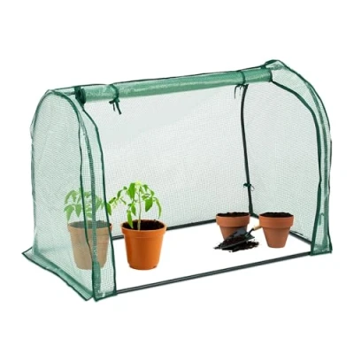 Afbeelding van Relaxdays tuinkas folie met deur 80 x 113 70 cm kweekkas balkon voor moestuin