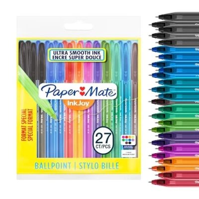 Afbeelding van Paper Mate InkJoy 100ST balpennen Medium Punt (1,0 mm) Diverse vrolijke kleuren 27 stuks