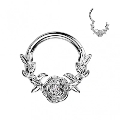 Afbeelding van Piercing titanium clilcker roos