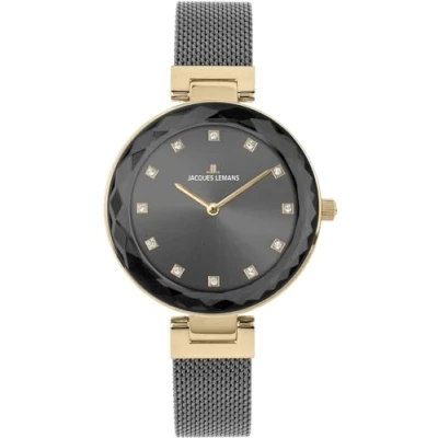Afbeelding van Jacques Lemans Milano Horloge Crystal black gold, Dames, Maat: One Size, gold