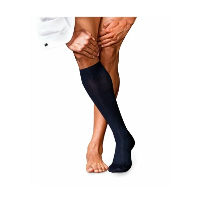 Afbeelding van FALKE No. 2 Finest Cashmere heren kniekousen blauw (dark navy) Maat: 45 46