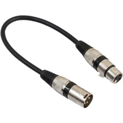 Afbeelding van XLR (m) (v) audiokabel / zwart/zwart 0,30 meter