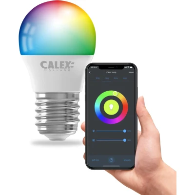 Afbeelding van Calex Slimme Lamp Wifi LED Verlichting E27 Smart Bulb Dimbaar RGB en Warm Wit 4,9W