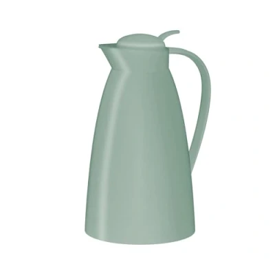 Afbeelding van alfi ECO 1,0 l, mintgroen, thermoskan met hygiënisch inzetstuk van gehard glas, draaisluiting comfortabele drukknop, uitgieten één hand, ideaal als koffiepot, theepot, BPA vrij