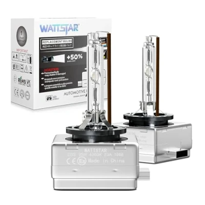 Afbeelding van Wattstar Car HID D3S Xenon Headlight Bulbs, 35W 4300K 12V Factory Color OEM Replace for Halogen or LED Exterior Headlamp Bulbs(Pack of 2)……