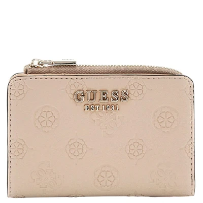Afbeelding van GUESS portemonnee kaarthoes Phoebe SLG Zip Around Card Case Simply Taupe Logo