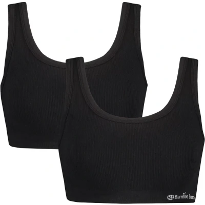 Afbeelding van Bamboo Basics niet voorgevormde naadloze bh top Ruby met bamboe (set van 2) zwart