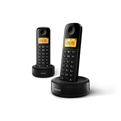 Afbeelding van Philips D1602B/01 Huistelefoon DECT Telefoon 2 Handsets Zwart