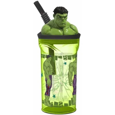 Afbeelding van Stor Avengers Invincible Force Hulk 3D beeldje, tuimelaar voor kinderen, met rietje, BPA vrij materiaal, duurzaam ontwerp, 360 ml