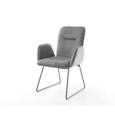 Afbeelding van Armleunstoel Vinja Flex slipframe zwart fluweel grijs