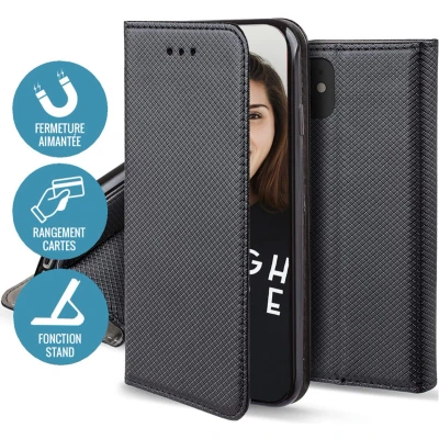 Afbeelding van Jaym, Folio hoesje Geschikt voor Samsung Galaxy A25 5G magnetische functie standaard, Zwart