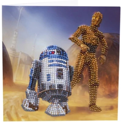 Afbeelding van Diamond painting kaart Star Wars: R2 D2 &amp; C 3PO.
