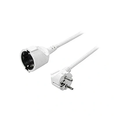 Afbeelding van LogiLink LPS101 stroomverlengkabel wit 3,00 m 90 naar boven hoek