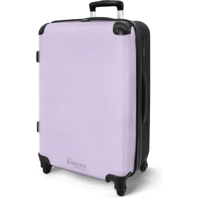 Afbeelding van NoBoringSuitcases.com® Koffer groot Rolkoffer lichtgewicht Pastel paars Reiskoffer met 4 wielen Grote trolley XL 20 kg bagage