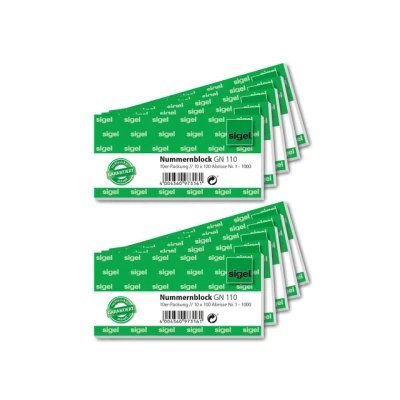 Afbeelding van Sigel nummerblok assorti 10 blok a 100 vel nr 1 t/m 1000 SI GN110