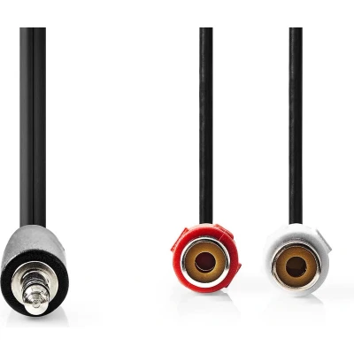 Afbeelding van Tulp naar jack 3.5 mm kabel (m/v) Nedis 0.2 meter (Stereo)
